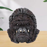 Gorilla Head Sculpture 6.3in Animal Head Figurine Resin Hollow Out Design Statue Decor for Living Room Office Bookshelf