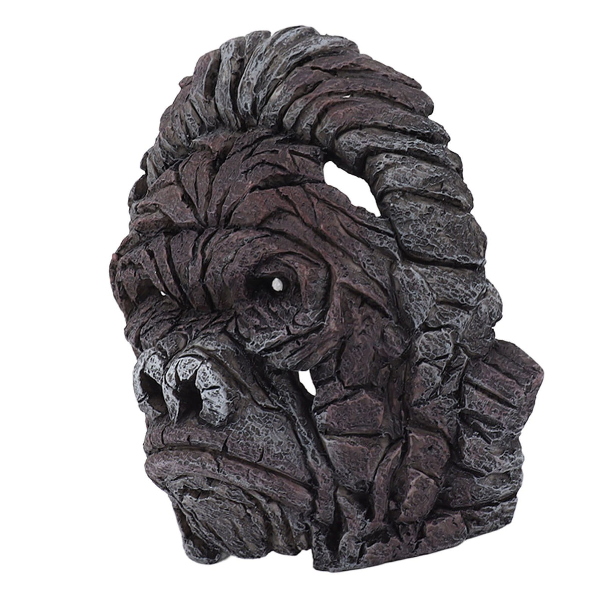 Gorilla Head Sculpture 6.3in Animal Head Figurine Resin Hollow Out Design Statue Decor for Living Room Office Bookshelf