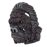 Gorilla Head Sculpture 6.3in Animal Head Figurine Resin Hollow Out Design Statue Decor for Living Room Office Bookshelf - Extra Image