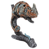 Chameleon Statue Sculpture Resin Chameleon Wild Animal Figurine Ornament for Home Desktop Decoration