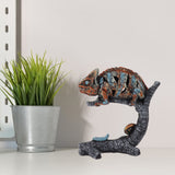 Chameleon Statue Sculpture Resin Chameleon Wild Animal Figurine Ornament for Home Desktop Decoration