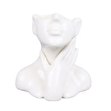 Female Face Vase Nordic Style Elegant Flower Vase Smoothly Ceramic Flower Vase Decoration for Living Room Garden