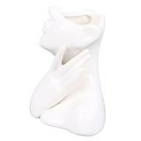 Female Face Vase Nordic Style Elegant Flower Vase Smoothly Ceramic Flower Vase Decoration for Living Room Garden - Front View