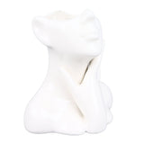 Female Face Vase Nordic Style Elegant Flower Vase Smoothly Ceramic Flower Vase Decoration for Living Room Garden - Top-Down View
