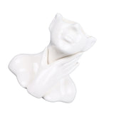 Female Face Vase Nordic Style Elegant Flower Vase Smoothly Ceramic Flower Vase Decoration for Living Room Garden - 45-Degree Angle