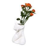Female Face Vase Nordic Style Elegant Flower Vase Smoothly Ceramic Flower Vase Decoration for Living Room Garden
