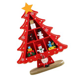 Tabletop Wooden Christmas Tree Exquisite Mini Conveniently Placed Desktop Christmas Tree Decor for Shopping Mall Hotel Christmas Decoration Red