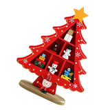 Tabletop Wooden Christmas Tree Exquisite Mini Conveniently Placed Desktop Christmas Tree Decor for Shopping Mall Hotel Christmas Decoration Red - Top-Down View