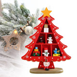 Tabletop Wooden Christmas Tree Exquisite Mini Conveniently Placed Desktop Christmas Tree Decor for Shopping Mall Hotel Christmas Decoration Red - Rear View