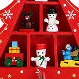 Tabletop Wooden Christmas Tree Exquisite Mini Conveniently Placed Desktop Christmas Tree Decor for Shopping Mall Hotel Christmas Decoration Red