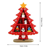 Tabletop Wooden Christmas Tree Exquisite Mini Conveniently Placed Desktop Christmas Tree Decor for Shopping Mall Hotel Christmas Decoration Red