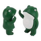 Rebellious Frog Figurine Middle Finger Frog Resin Ornament Frog Craft Decoration Sculpture for Home Office Desktop