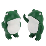 Rebellious Frog Figurine Middle Finger Frog Resin Ornament Frog Craft Decoration Sculpture for Home Office Desktop