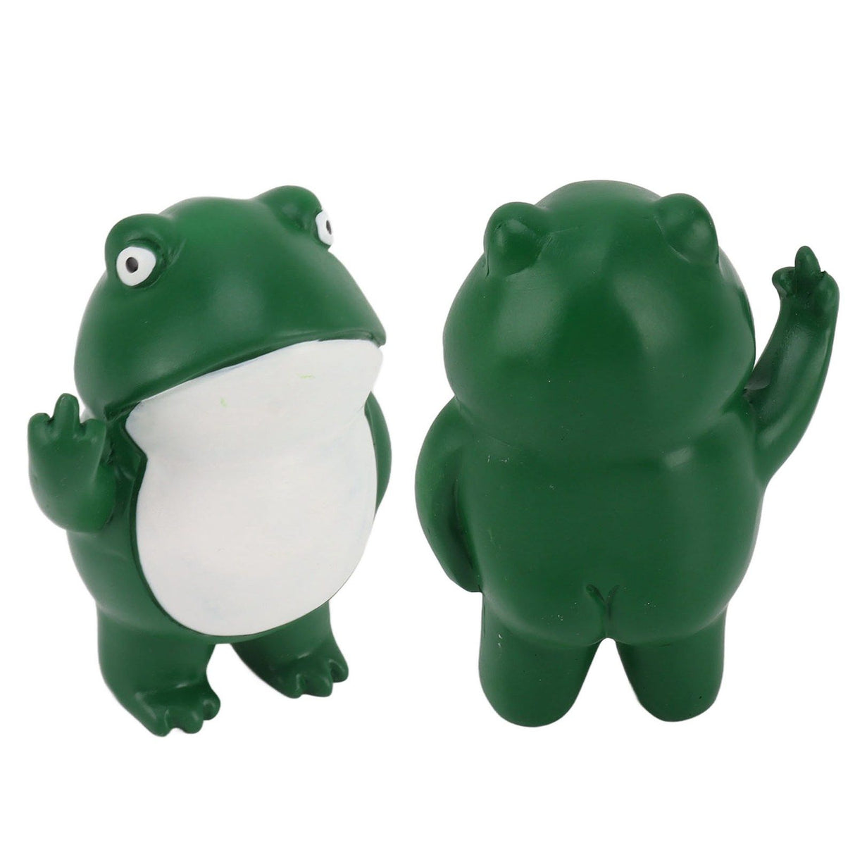 Rebellious Frog Figurine Middle Finger Frog Resin Ornament Frog Craft Decoration Sculpture for Home Office Desktop