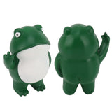 Rebellious Frog Figurine Middle Finger Frog Resin Ornament Frog Craft Decoration Sculpture for Home Office Desktop - Extra Image