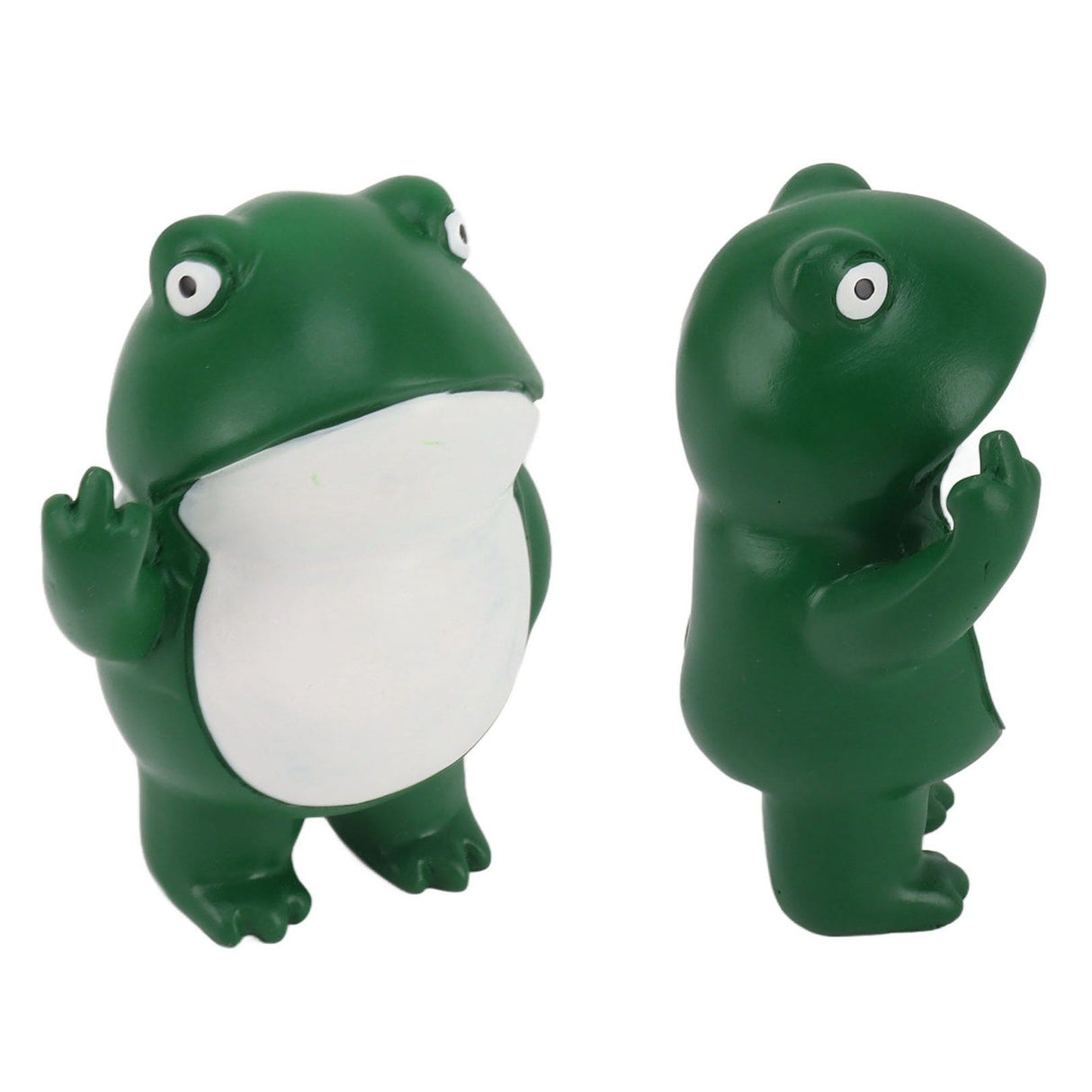 Rebellious Frog Figurine Middle Finger Frog Resin Ornament Frog Craft Decoration Sculpture for Home Office Desktop
