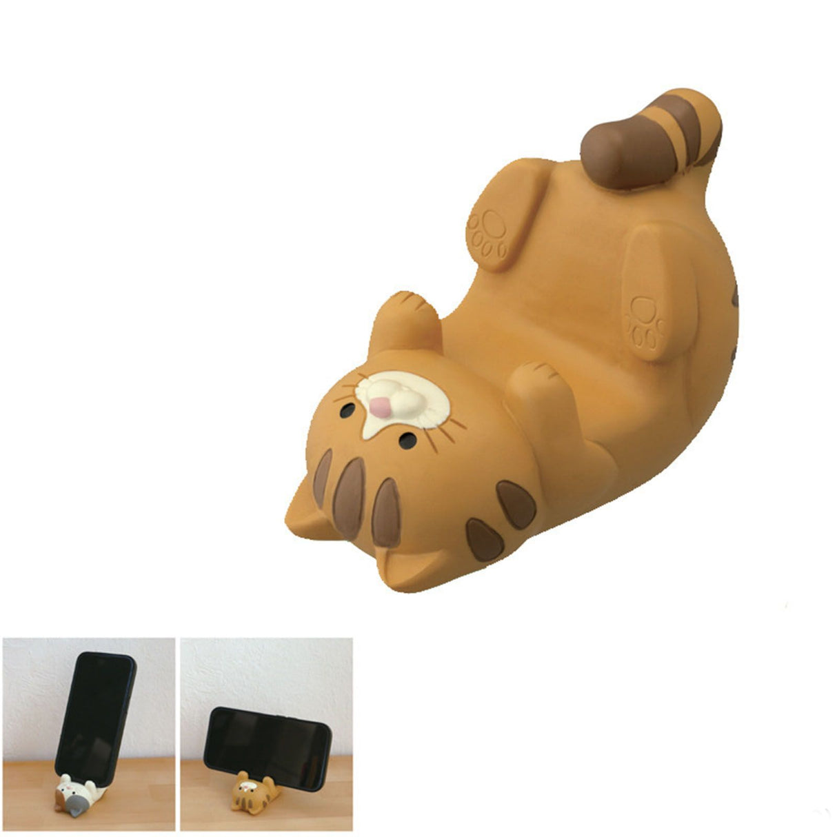 Cat Ornament Multifunctional Phone Tablet Glasses Pen Holder Desk Decoration for Home Ocelot