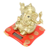 Car Solar Bobble Head Toy Exquisite Environmentally Friendly Elephant Swinging Dancing Toy Gold - Top-Down View