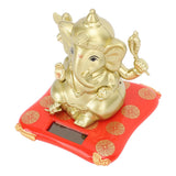 Car Solar Bobble Head Toy Exquisite Environmentally Friendly Elephant Swinging Dancing Toy Gold - Close-Up Angle
