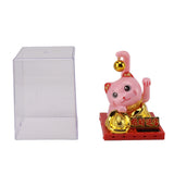 Arm Waving Fortune Cat Solar Powered Light Induction Lucky Cat Decoration for Desks Windows Car Dashboards Pink Large