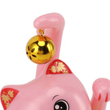 Arm Waving Fortune Cat Solar Powered Light Induction Lucky Cat Decoration for Desks Windows Car Dashboards Pink Large - Extra Image
