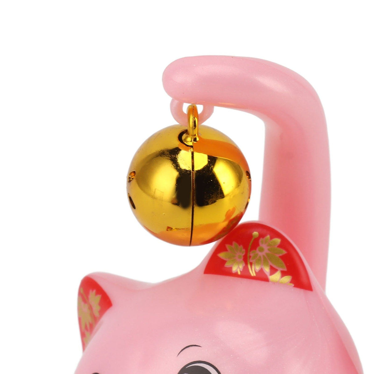 Arm Waving Fortune Cat Solar Powered Light Induction Lucky Cat Decoration for Desks Windows Car Dashboards Pink Small