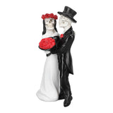 Skeleton Wedding Couple Statue Day of The Dead Dancing Skeleton Couple Halloween Romantic Wedding Bride Groom Figurine Resin