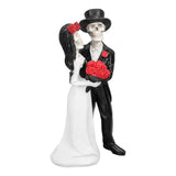 Skeleton Wedding Couple Statue Day of The Dead Dancing Skeleton Couple Halloween Romantic Wedding Bride Groom Figurine Resin