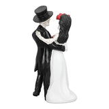 Skeleton Wedding Couple Statue Day of The Dead Dancing Skeleton Couple Halloween Romantic Wedding Bride Groom Figurine Resin - Top-Down View