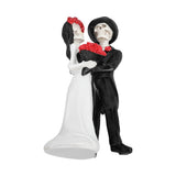 Skeleton Wedding Couple Statue Day of The Dead Dancing Skeleton Couple Halloween Romantic Wedding Bride Groom Figurine Resin