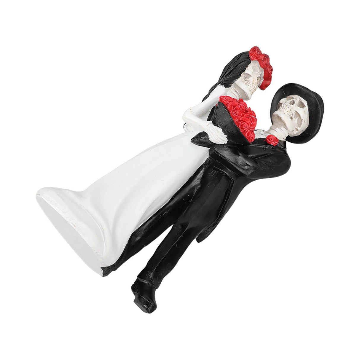 Skeleton Wedding Couple Statue Day of The Dead Dancing Skeleton Couple Halloween Romantic Wedding Bride Groom Figurine Resin