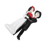 Skeleton Wedding Couple Statue Day of The Dead Dancing Skeleton Couple Halloween Romantic Wedding Bride Groom Figurine Resin