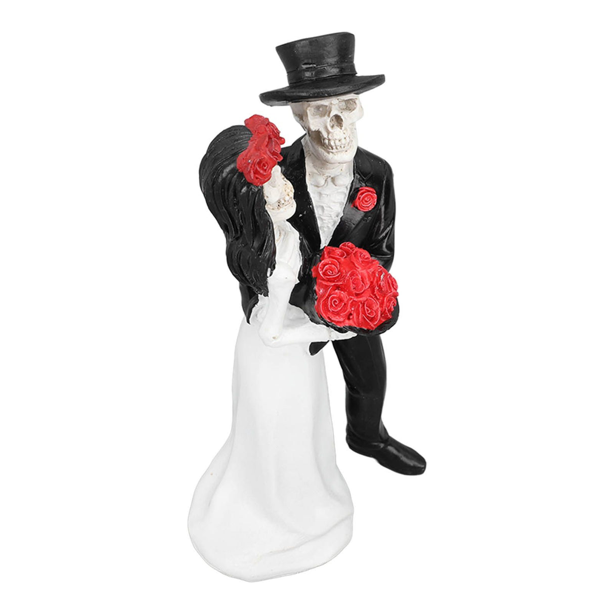 Skeleton Wedding Couple Statue Day of The Dead Dancing Skeleton Couple Halloween Romantic Wedding Bride Groom Figurine Resin