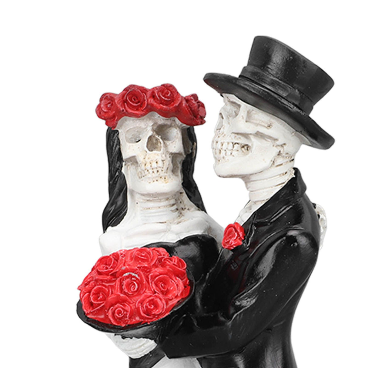 Skeleton Wedding Couple Statue Day of The Dead Dancing Skeleton Couple Halloween Romantic Wedding Bride Groom Figurine Resin