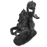 22cm Height Headless Horseman Statue with Pumpkin Horror Headless Horseman Halloween Decor Sculpture Handmade Resin All Black