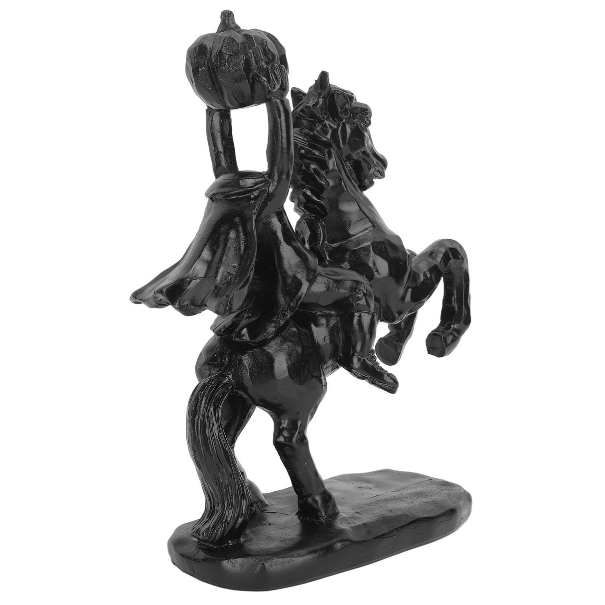22cm Height Headless Horseman Statue with Pumpkin Horror Headless Horseman Halloween Decor Sculpture Handmade Resin All Black