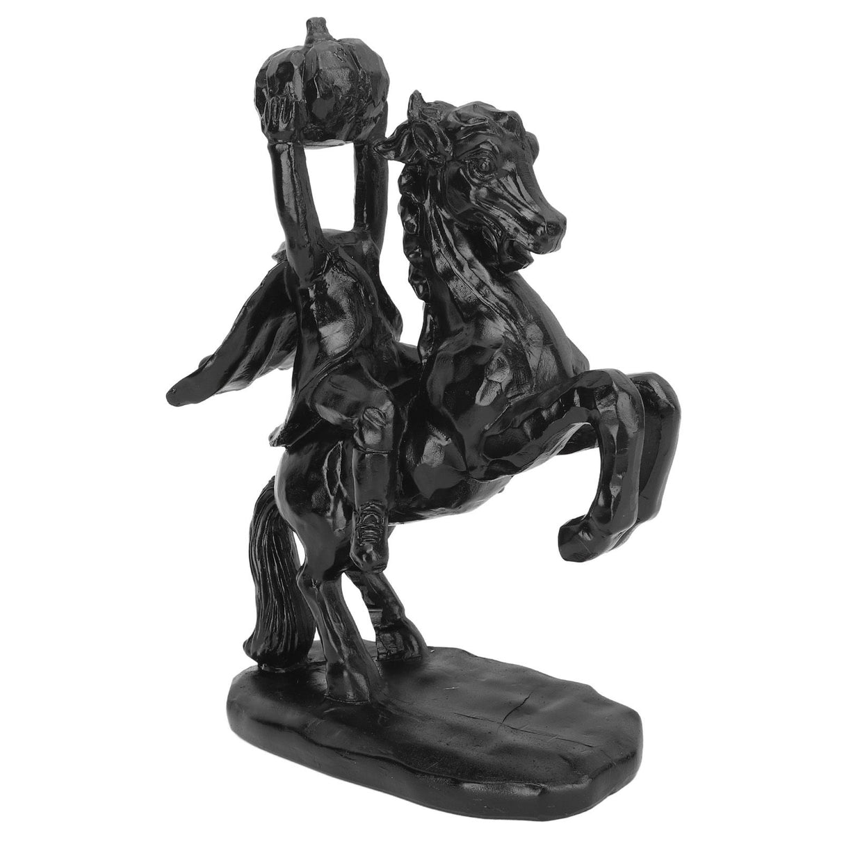 22cm Height Headless Horseman Statue with Pumpkin Horror Headless Horseman Halloween Decor Sculpture Handmade Resin All Black