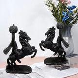22cm Height Headless Horseman Statue with Pumpkin Horror Headless Horseman Halloween Decor Sculpture Handmade Resin All Black