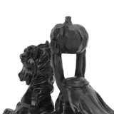 22cm Height Headless Horseman Statue with Pumpkin Horror Headless Horseman Halloween Decor Sculpture Handmade Resin All Black - Extra Image