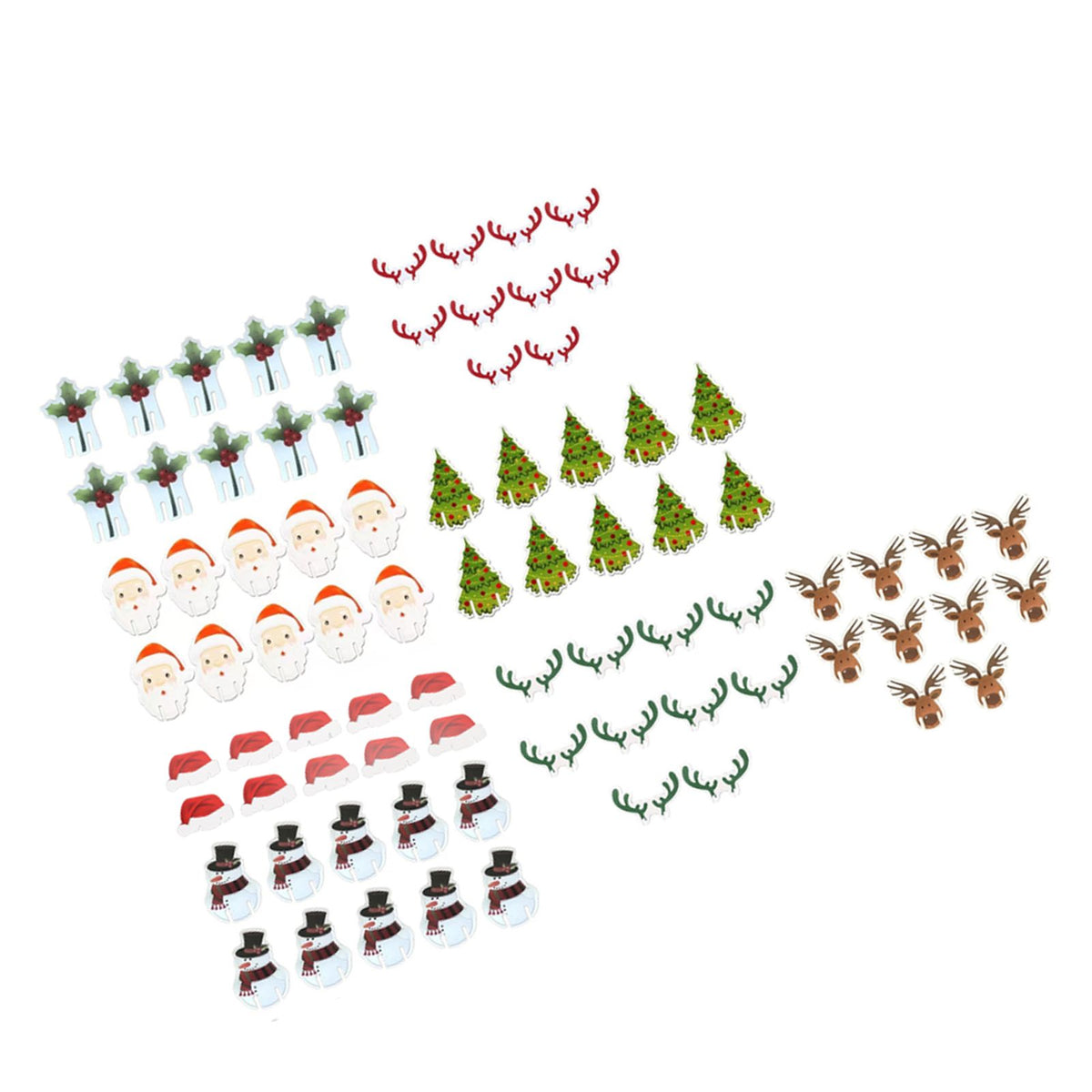 240 PCS Christmas Glass Cup Card Easy To Use Cute Pattern Xmas Party Wine Glass Decoration Card for Christmas