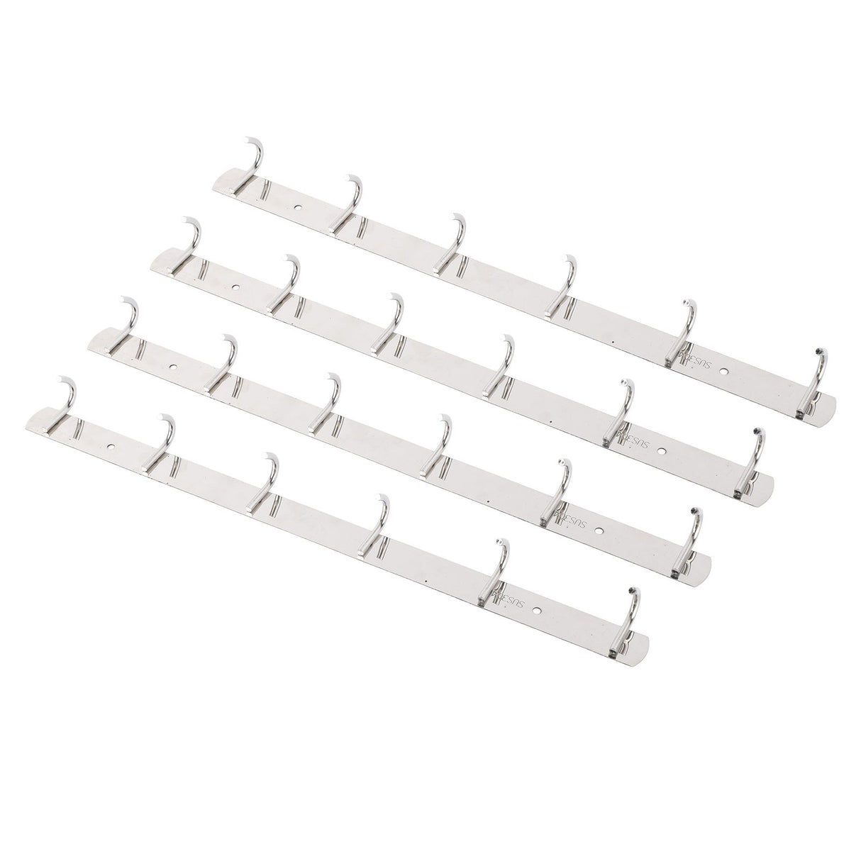 4 Pcs 6 Hooks Stainless Steel Cloak Hanger Wall Mounted Hanging Coat Rack for Laundry Rooms Entryways
