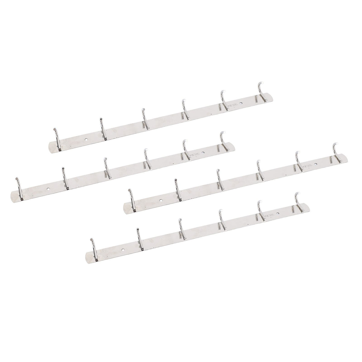 4 Pcs 6 Hooks Stainless Steel Cloak Hanger Wall Mounted Hanging Coat Rack for Laundry Rooms Entryways