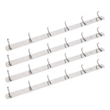 4 Pcs 6 Hooks Stainless Steel Cloak Hanger Wall Mounted Hanging Coat Rack for Laundry Rooms Entryways
