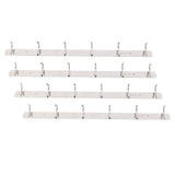 4 Pcs 6 Hooks Stainless Steel Cloak Hanger Wall Mounted Hanging Coat Rack for Laundry Rooms Entryways
