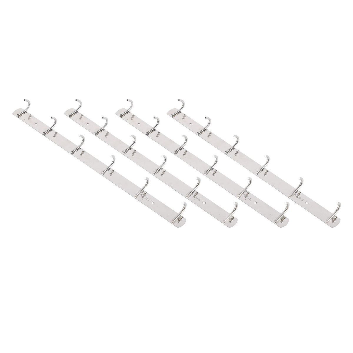 4 Pcs 6 Hooks Stainless Steel Cloak Hanger Wall Mounted Hanging Coat Rack for Laundry Rooms Entryways