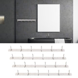 4 Pcs 6 Hooks Stainless Steel Cloak Hanger Wall Mounted Hanging Coat Rack for Laundry Rooms Entryways