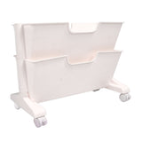 Double Layer Movable Deskside Bookshelf Removable Small Bookcase Dormitory Organize Trolley Shelf White - Close-Up Angle