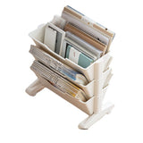Double Layer Movable Deskside Bookshelf Removable Small Bookcase Dormitory Organize Trolley Shelf White - Extra Image