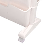Double Layer Movable Deskside Bookshelf Removable Small Bookcase Dormitory Organize Trolley Shelf White - Extra Image