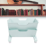 Double Layer Movable Deskside Bookshelf Removable Small Bookcase Dormitory Organize Trolley Shelf Blue - Extra Image